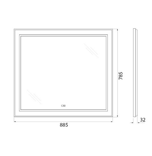 Зеркало BelBagno Kraft SPC-KRAFT-885-785-TCH-WARM-NERO 88,5х78,5 - фото 5