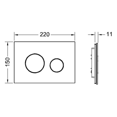Клавиша смыва механическая Tece TECEloop 9240656 цвет черный/хром