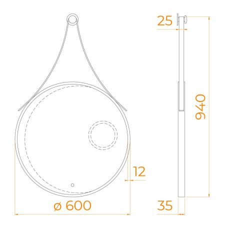 Зеркало с подсветкой RGW 72440301-04 60х60 подвесное
