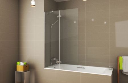 Душевая шторка на ванну Bravat Alfa BG100.5212A 100х150 стекло прозрачное профиль хром ориентация универсальная