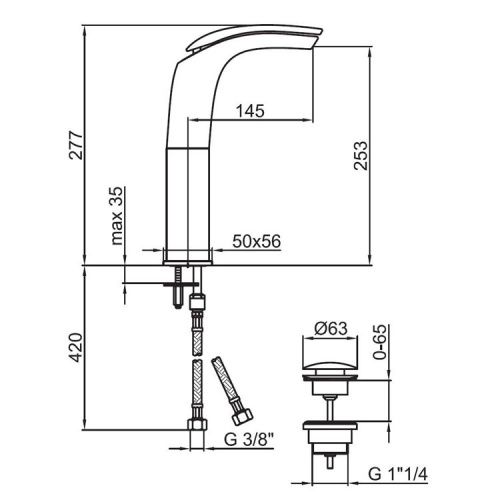 Смеситель Webert Aria AI832201015 на раковину хром - фото 3
