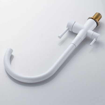 Смеситель для кухни Shevanik S428C на мойку белый