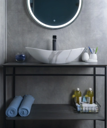 Раковина керамическая Gid Lago 54478 60х40 накладная цвет многоцветный без отверстий под смеситель