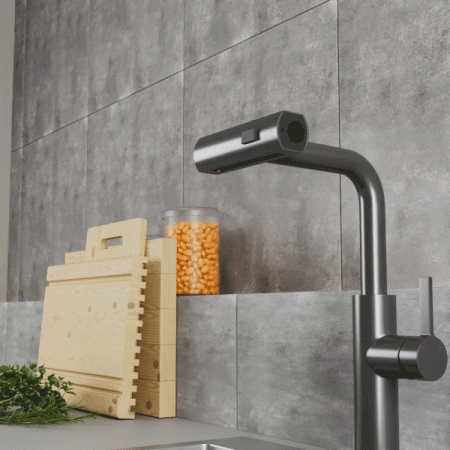 Смеситель для кухни Rush Tinos TI3732-18Grey на столешницу графит