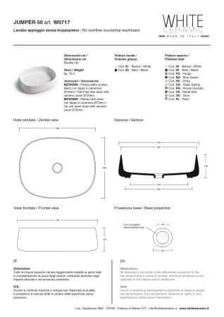 Раковина керамическая White Ceramic Jumper W0717OC 50х40 накладная цвет оранжевый матовый