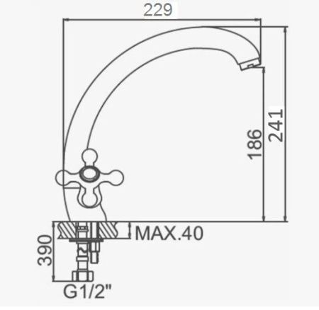 Смеситель для кухни D-Lin D153808-C на мойку белый