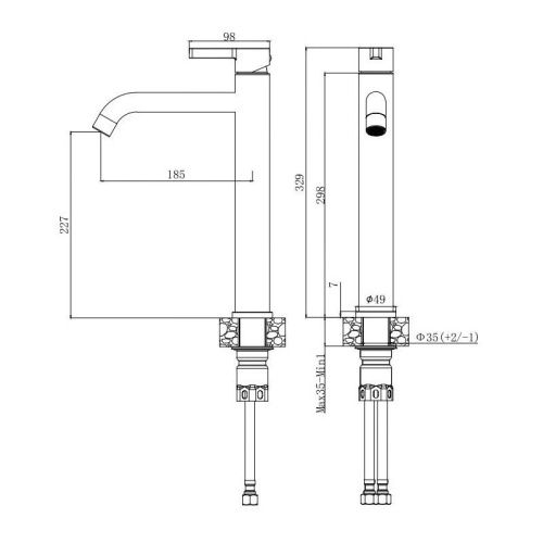 Смеситель для раковины Voda VSL25B на столешницу черный - фото 3