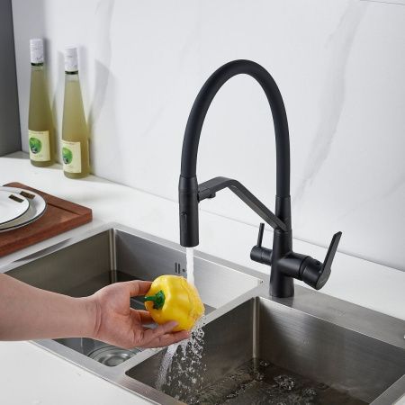 Смеситель для кухни Shevanik S278H на мойку черный