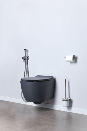 Чаша унитаза подвесная Allen Brau Fantasy 4.11004.AN цвет черный без сиденья безободковая каскадный смыв