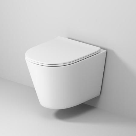 Унитаз подвесной Grossman Торнадо GR-4477MSQ белый матовый с сиденьем микролифт безободковый смыв торнадо