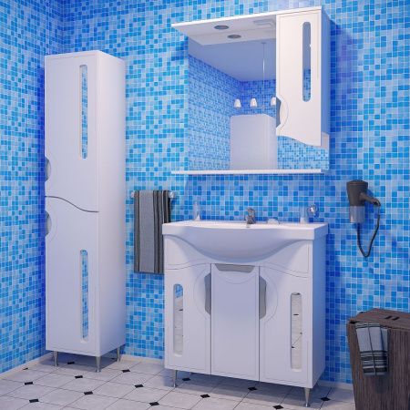 Зеркало-шкаф Stella Polar Сильва SP-00000206 80х80 подвесной цвет белый