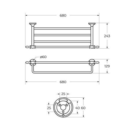 Полка в ванную комнату Art&Max BOHEMIA AM-E-4222-Br