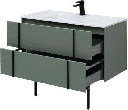 Тумба под раковину Allen Brau Reality 1.32007.CGM 100х46х50 подвесная цвет зеленый/серый