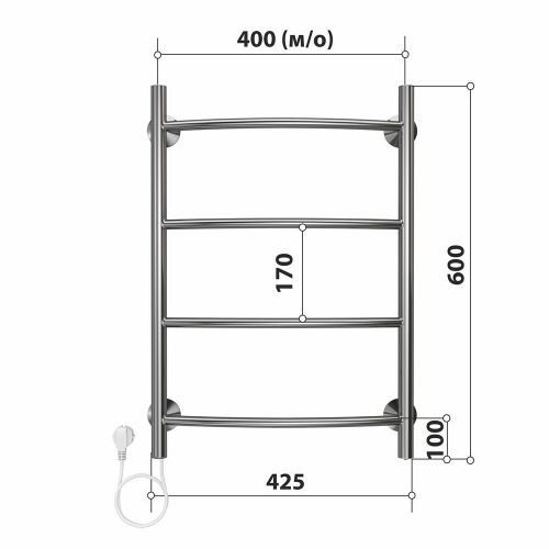 Полотенцесушитель Stelmix 4670078543042 43х60 электрический хром - фото 3