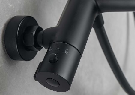 Смеситель для ванны Aquatek ВЕГА AQ1043MB настенный черный с термостатом