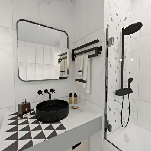 Полотенцесушитель Indigo Sigma DGSIG20-60BRLt 60х20 электрический черный муар - фото 3