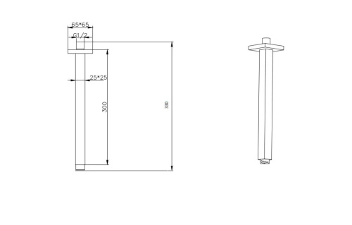 Держатель верхнего душа Boheme 629-QUBIC-GM графит - фото 2