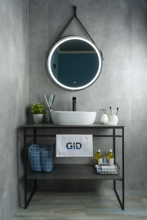 Раковина керамическая Gid Lago 51113 50х40 накладная цвет белый без отверстий под смеситель