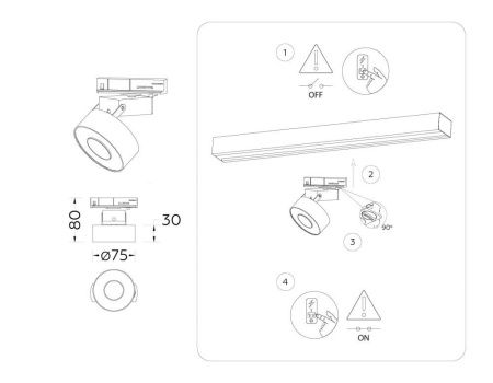 Трековый однофазный светильник Ambrella Light Track System (Трацк Сыстем) GL6863