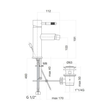 Смеситель Webert Rimini RI840102010 на биде золото