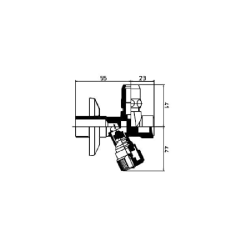 Угловой вентиль с фильтром без цанговых гаек Gattoni Accessori 1220/00C0 - фото 2