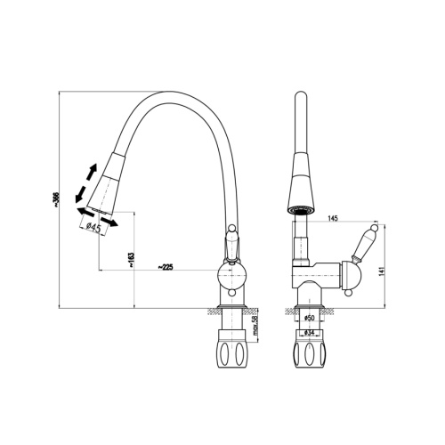 Смеситель для кухни RavSlezak Labe L508.5/13CMAT на мойку черный матовый - фото 2