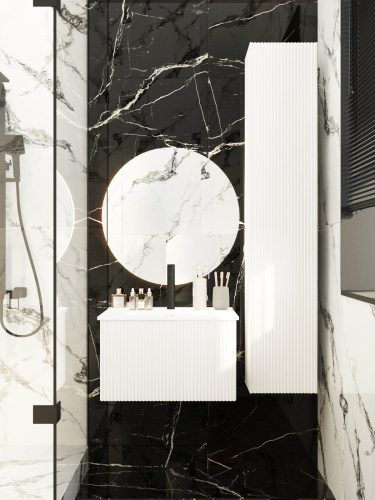 Тумба под раковину La Fenice Terra FNC-01-TER-B-60 59х45х35 подвесная цвет белый матовый - фото 5