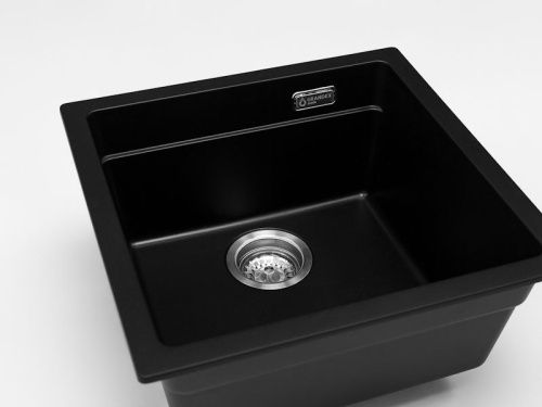 Кухонная мойка Grandex Aqua 500105 46х45 цвет черный металлик поверхность матовая - фото 5