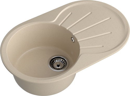 Кухонная мойка Granfest Rondo R-750L кашемир 75х46 цвет бежевый - фото 2