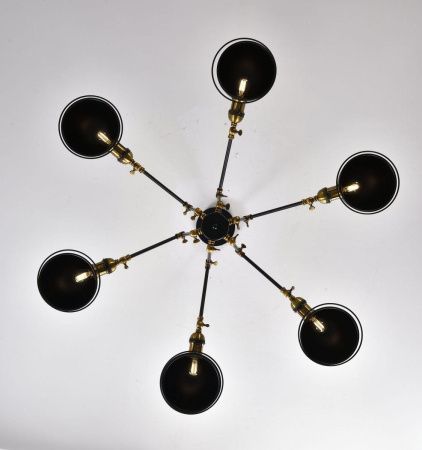 Люстра на штанге Lumina Deco Valmonti (Валмонти) LDP D015-6 BK