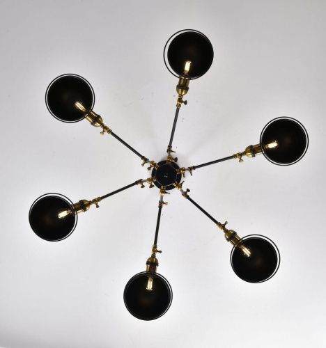 Люстра на штанге Lumina Deco Valmonti (Валмонти) LDP D015-6 BK - фото 2