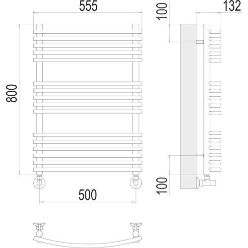 Полотенцесушитель водяной Terminus 4670078530738 55х80 хром - фото 3