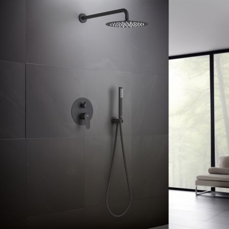 Душевая система Aquatek БЕТТА AQ1172MB встраиваемая в стену цвет черный