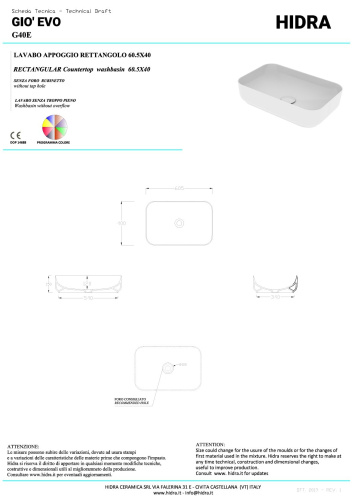 Раковина керамическая Hidra Gio G40E/026 60х40 накладная цвет черный матовый без отверстий под смеситель - фото 2
