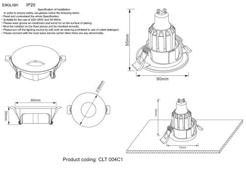 Светильник встраиваемый Crystal Lux CLT 004 CLT 004C1 CH - фото 5
