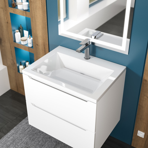 Раковина Uperwood Olivia 60 см ROlivia60wg полувстраиваемая цвет белый глянцевый - фото 2