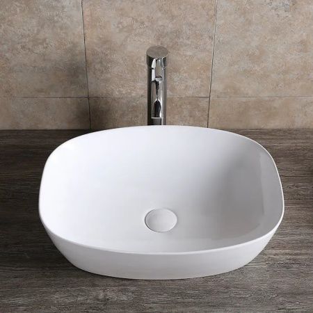 Раковина из сантехнического фарфора Cerutti SPA CR0064 50х40 накладная цвет белый без отверстий под смеситель