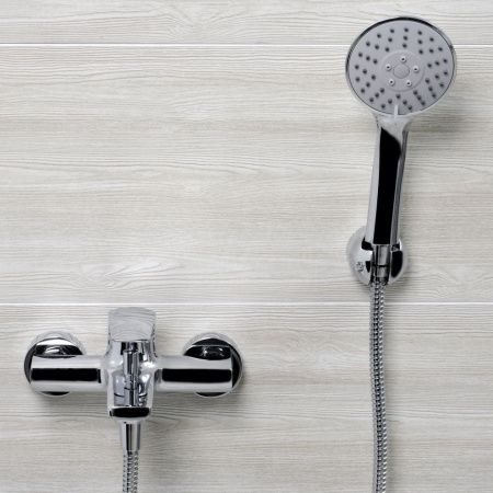 Смеситель для ванны и душа Wasserkraft Lopau 3200 3201 настенный хром