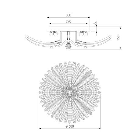 Люстра потолочная Eurosvet Flowers (Фловерс) 101015/10 латунь Smart