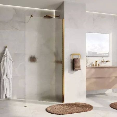 Душевая перегородка Wasserkraft Rur 30W 30W40BG-TXG 120х200 стекло текстурное профиль золото