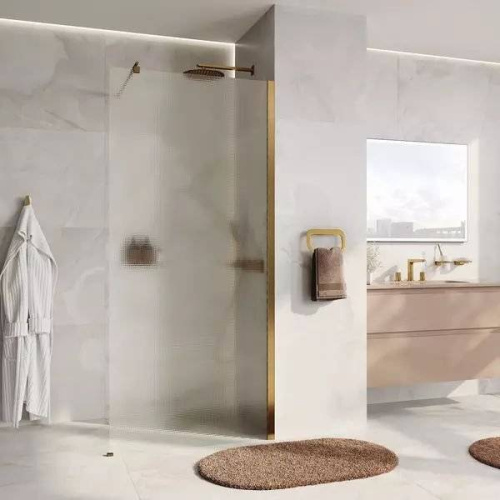 Душевая перегородка WasserKRAFT Rur 30W 30W40BG-TXG 120х200 стекло текстурное профиль золото матовое - фото 2