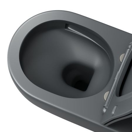 Унитаз подвесной Grossman Торнадо GR-4457GMSQ серый с сиденьем микролифт безободковый смыв торнадо