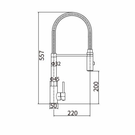 Смеситель для кухни Fashun A54111-12 на мойку серый/сатин
