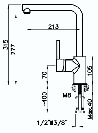 Смеситель для кухни Rivelato 9021600 cromo на мойку хром