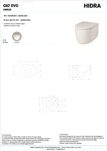 Унитаз подвесной Hidra Gio GWR20SET/006 цвет белый матовый с сиденьем микролифт безободковый - фото 2