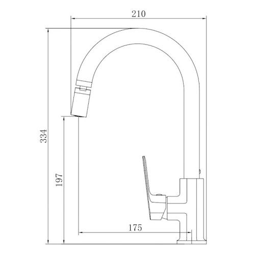 Смеситель для кухни Voda Surf Black SF519BAR на мойку черный - фото 3