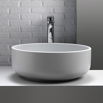 Раковина из сантехнического фарфора Kerasan Ciotola 430230 46х46 накладная цвет белый матовый без отверстий под смеситель