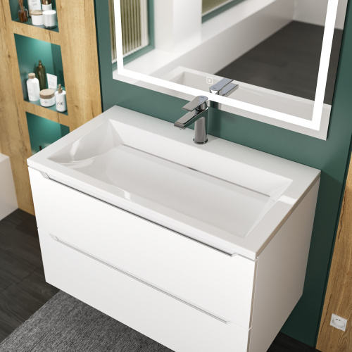 Раковина Uperwood Infinity 80 см RInfinity80wg полувстраиваемая цвет белый - фото 2