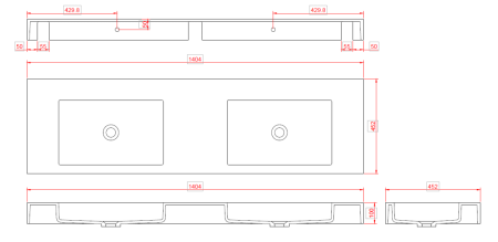 Раковина из искусственного камня Armadi Art Flat 888-140 140х50 подвесная цвет белый без отверстий под смеситель