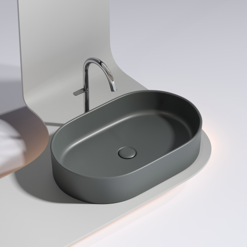 Раковина Ceramica Nova ELEMENT 61 см CN6048MDH накладная цвет темный антрацит матовый - фото 2